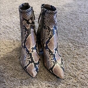 Aldo Snakeskin Pattern Ankle Boots